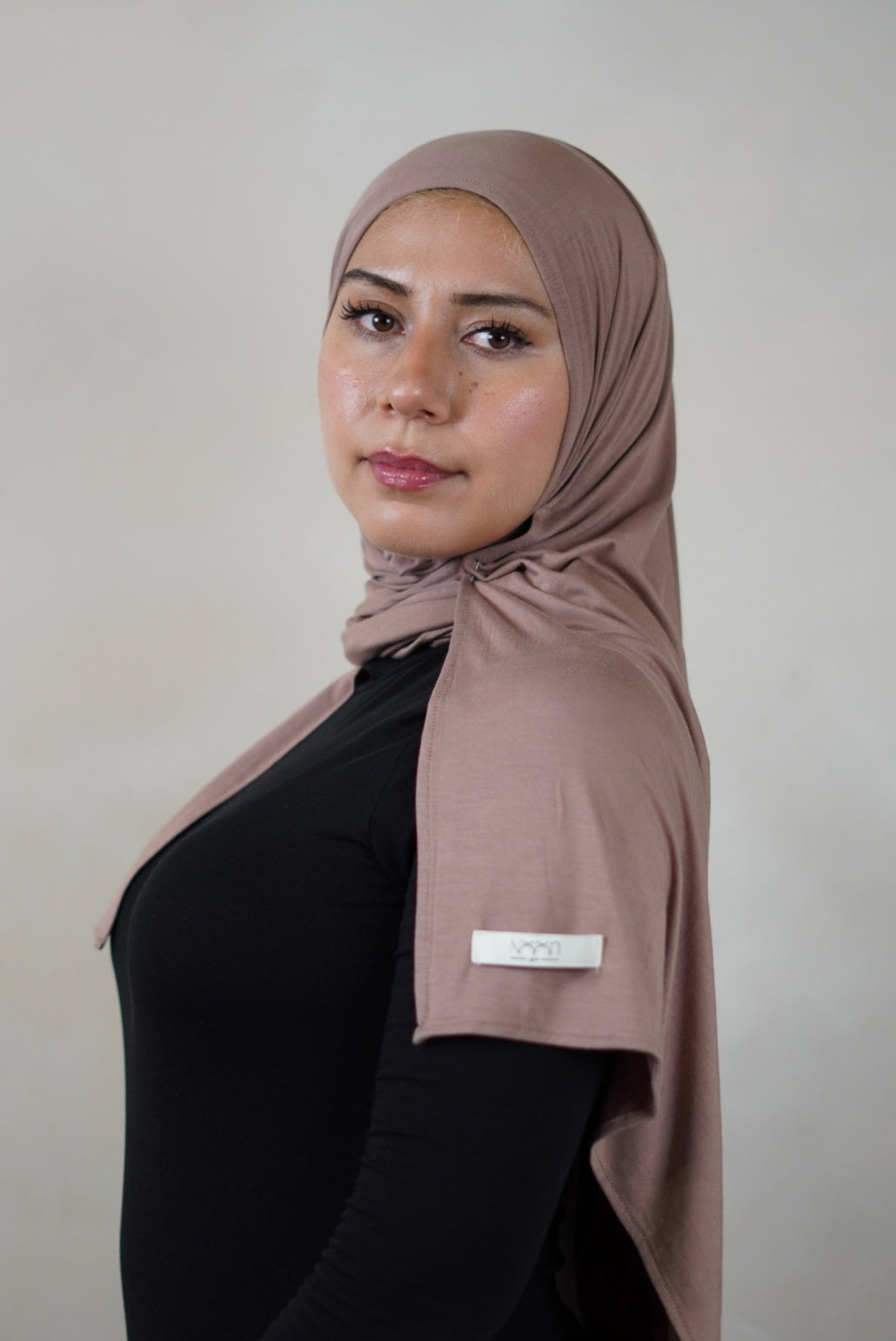 Bamboo Jersey Hijab – Warm Taupe