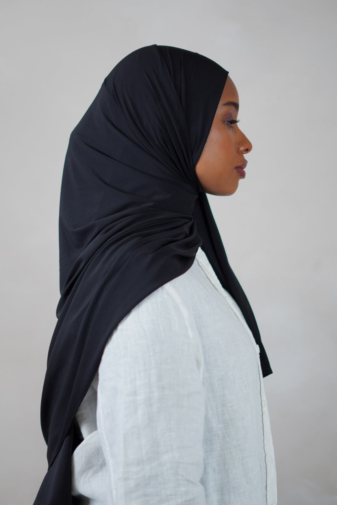 Premium Jersey Hijab - Obsidian Black