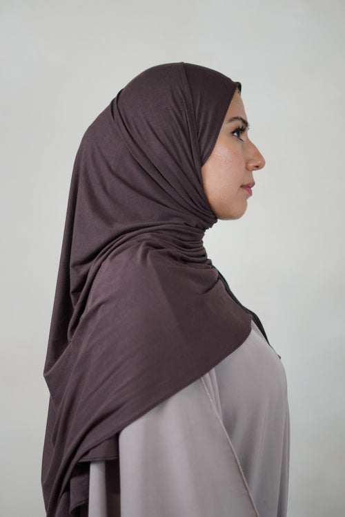 Bamboo Jersey Hijab – Espresso Brown