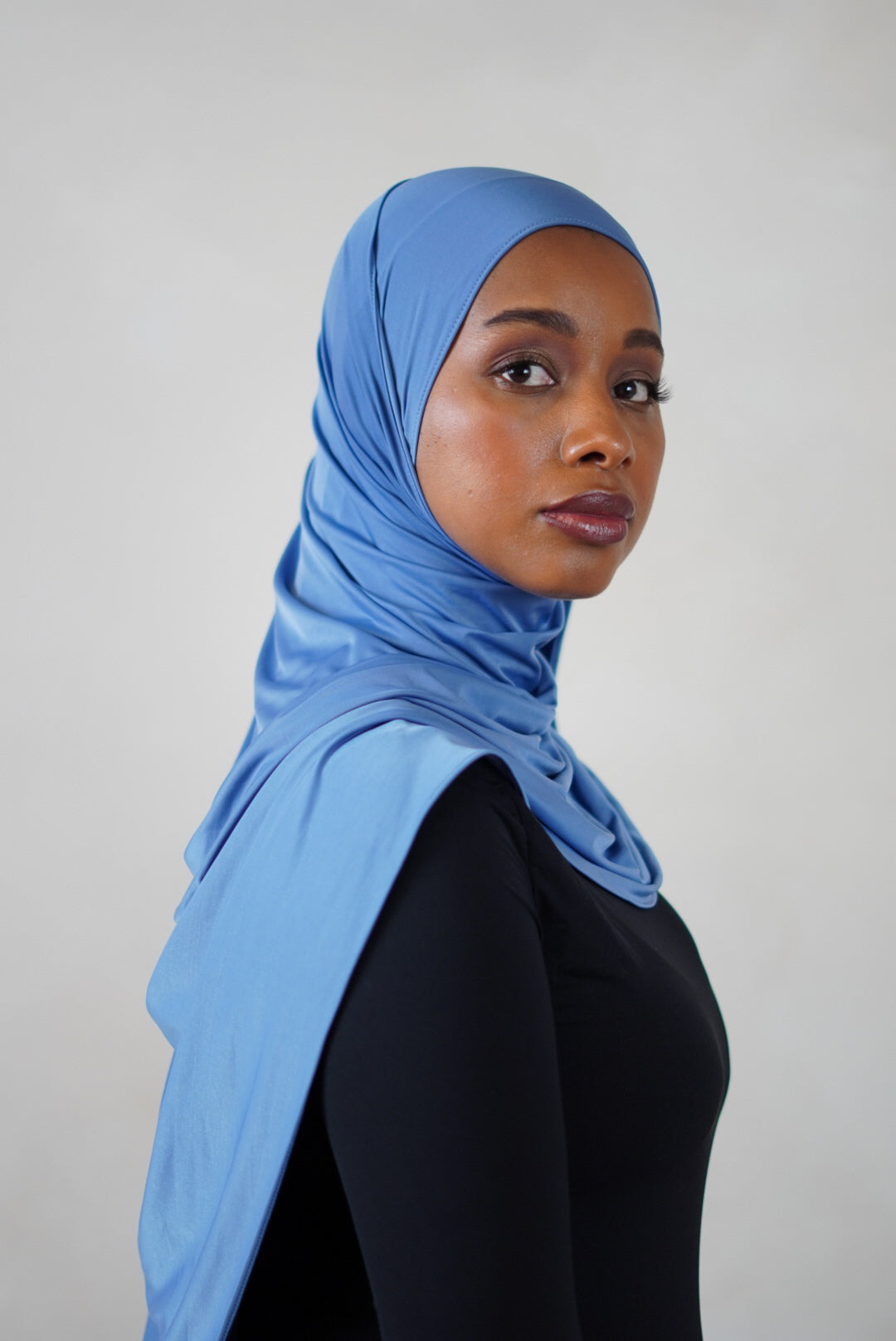 Liquid Jersey Hijab – Demin Blue