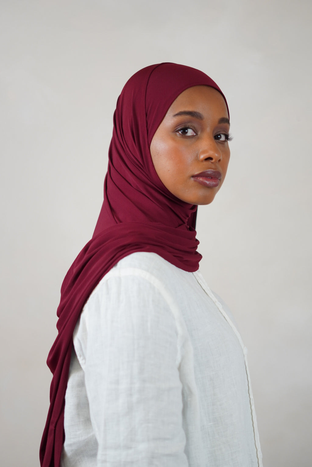 Premium Jersey Hijab - Cranberry Red