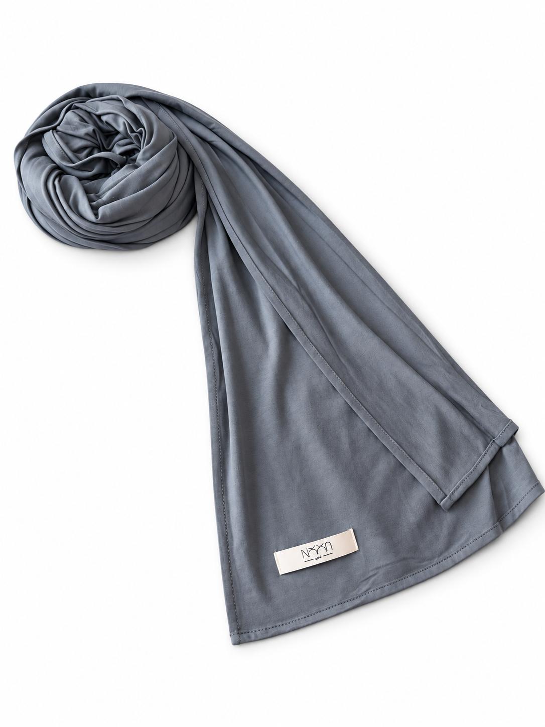 Bamboo Jersey Hijab – Charcoal Grey